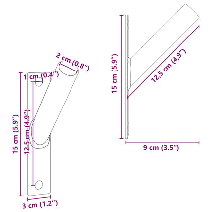 Flag Pol Holde Sort 15 x 3 x 0,35 cm Stål