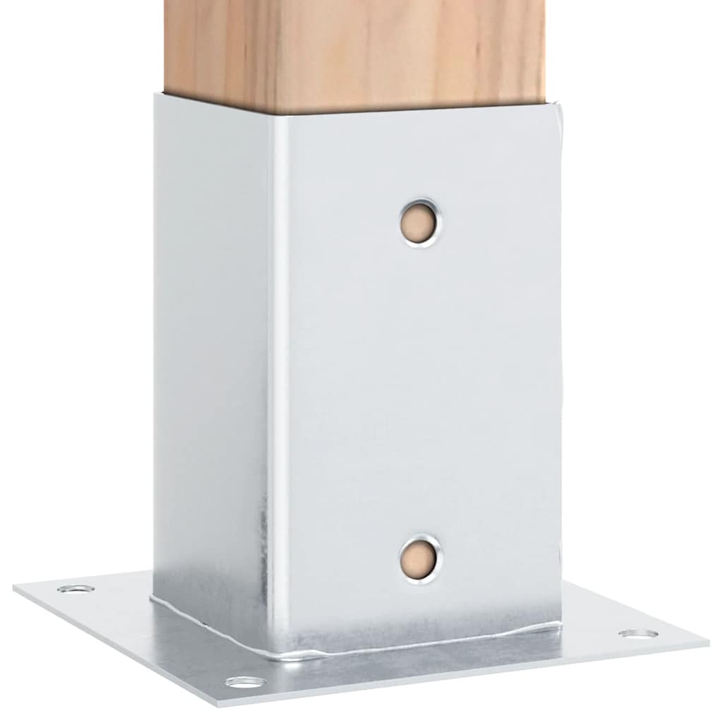 stolpefødder firkantet 12 stk. 91x91 mm galvaniseret stål