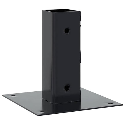 stolpefødder firkantet 4 stk. 46x46 mm pulverlakeret stål