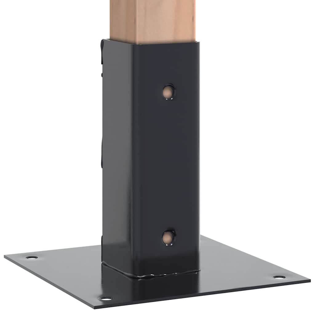 stolpefødder firkantet 4 stk. 46x46 mm pulverlakeret stål