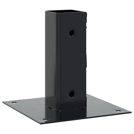 stolpefødder firkantet 12 stk. 46x46 mm pulverlakeret stål
