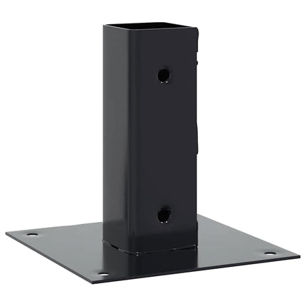stolpefødder firkantet 12 stk. 51x51 mm pulverlakeret stål