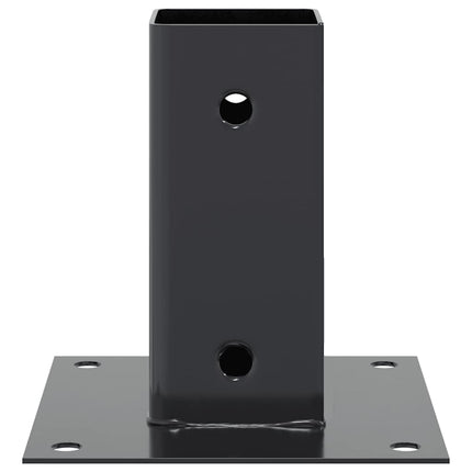 stolpefødder firkantet 4 stk. 71x71 mm pulverlakeret stål