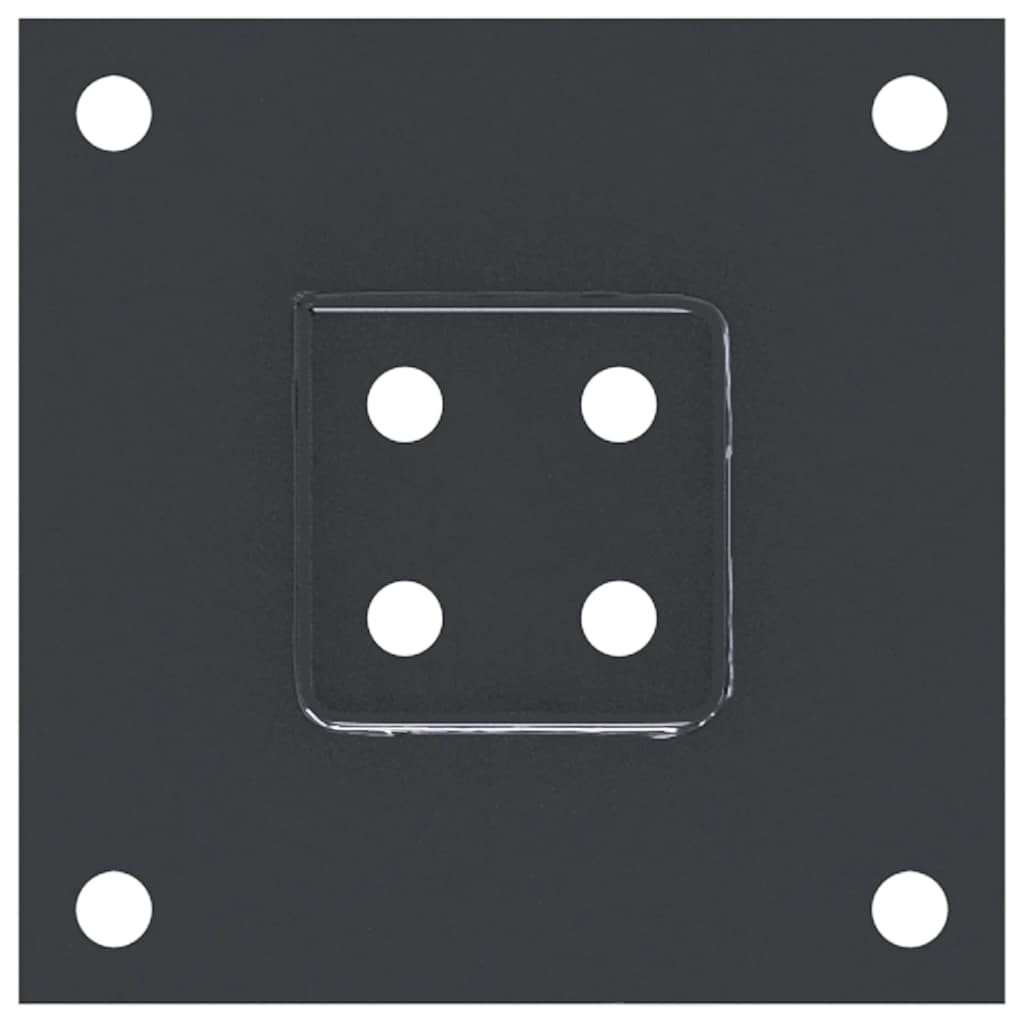 stolpefødder firkantet 4 stk. 71x71 mm pulverlakeret stål