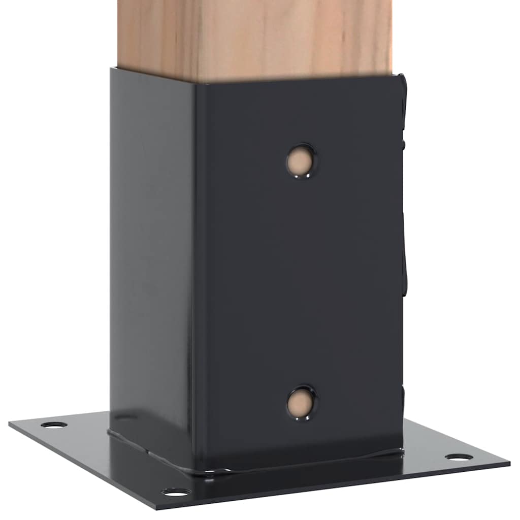 stolpefødder firkantet 4 stk. 81x81 mm pulverlakeret stål
