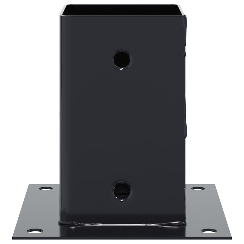 stolpefødder firkantet 4 stk. 81x81 mm pulverlakeret stål