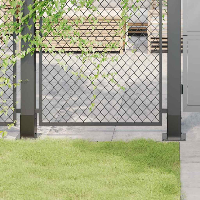 stolpefødder firkantet 4 stk. 81x81 mm pulverlakeret stål