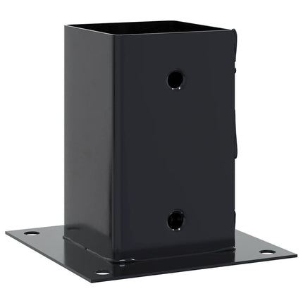 stolpefødder firkantet 12 stk. 81x81 mm pulverlakeret stål