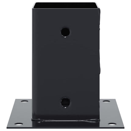 stolpefødder firkantet 12 stk. 81x81 mm pulverlakeret stål