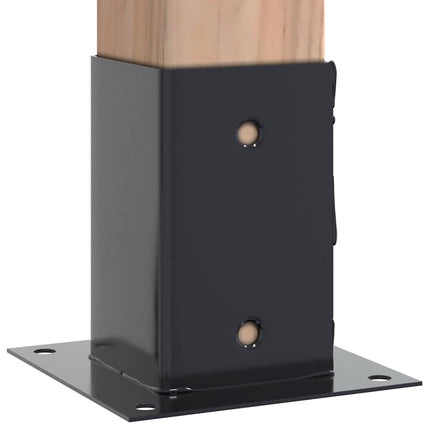 stolpefødder firkantet 12 stk. 91x91 mm pulverlakeret stål