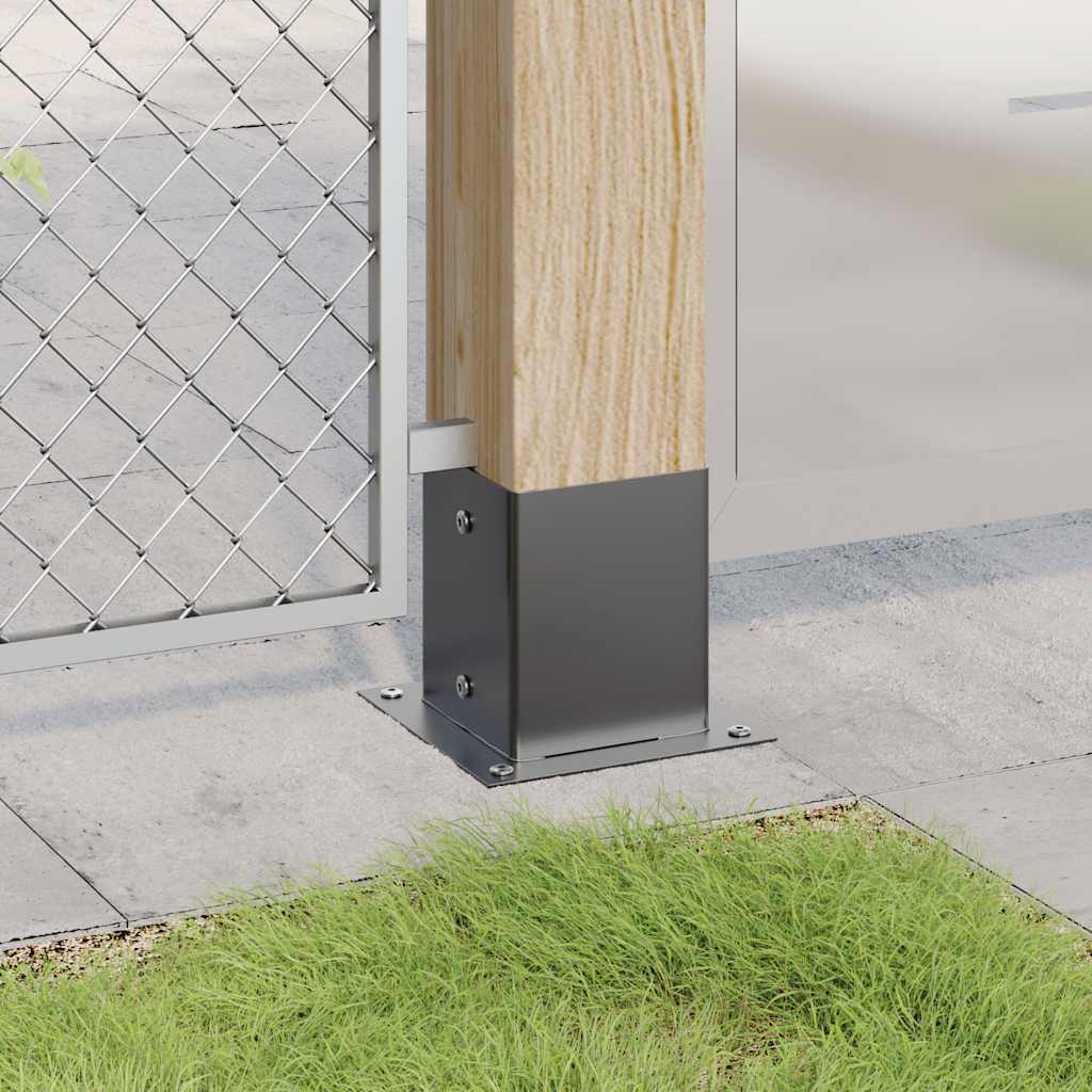 stolpefødder firkantet 12 stk. 101x101 mm pulverlakeret stål