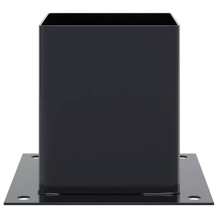 stolpefødder firkantet 4 stk. 121x121 mm pulverlakeret stål