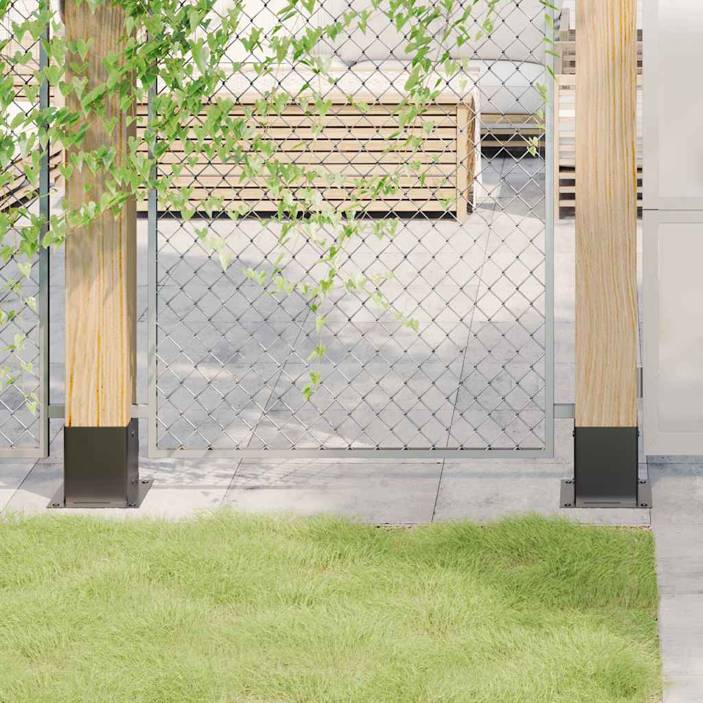stolpefødder firkantet 12 stk. 121x121 mm pulverlakeret stål
