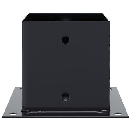 stolpefødder firkantet 4 stk. 141x141 mm pulverlakeret stål