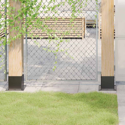 stolpefødder firkantet 12 stk. 141x141 mm pulverlakeret stål