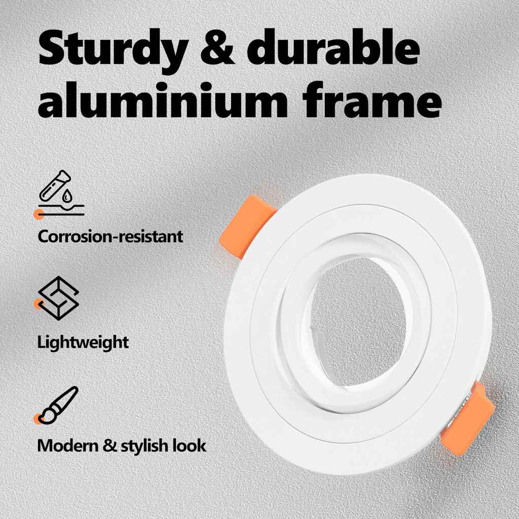 Spotlight 6 pcs Hvid 9 x 9 x 2 cm Aluminium