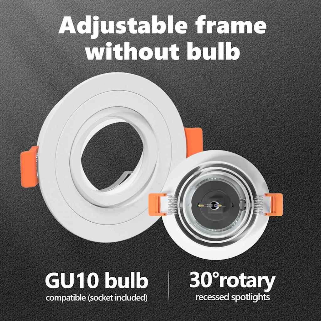 Spotlight 6 pcs Hvid 9 x 9 x 2 cm Aluminium