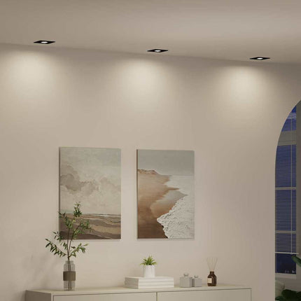 Spotlight 6 pcs Sort 9 x 9 x 2 cm Aluminium