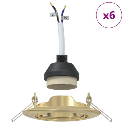 Spotlight 6 pcs Guld 9 x 9 x 2.5 cm Metal
