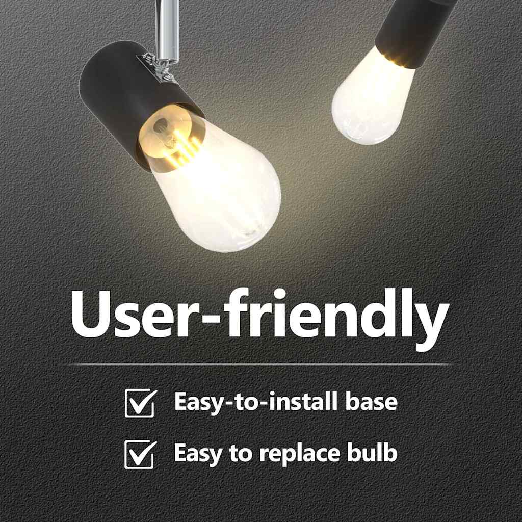 Loftsspot med spotlights Sort 26 x 6,5 x 11,5 cm Metal