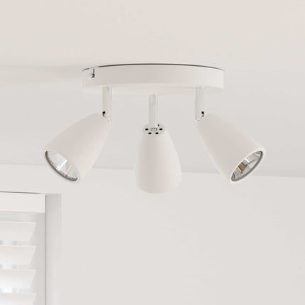 Loftsspot med spotlights Hvid 19 x 19 x 14,5 cm Metal