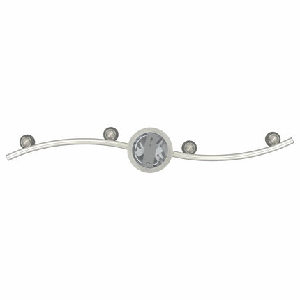 Loftsspot med spotlights Nikkel 61 x 10 x 12,5 cm Metal
