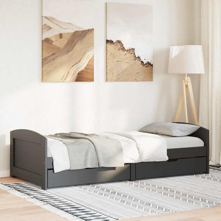 daybed med to skuffer uden madras IRUN sort 90x200 cm