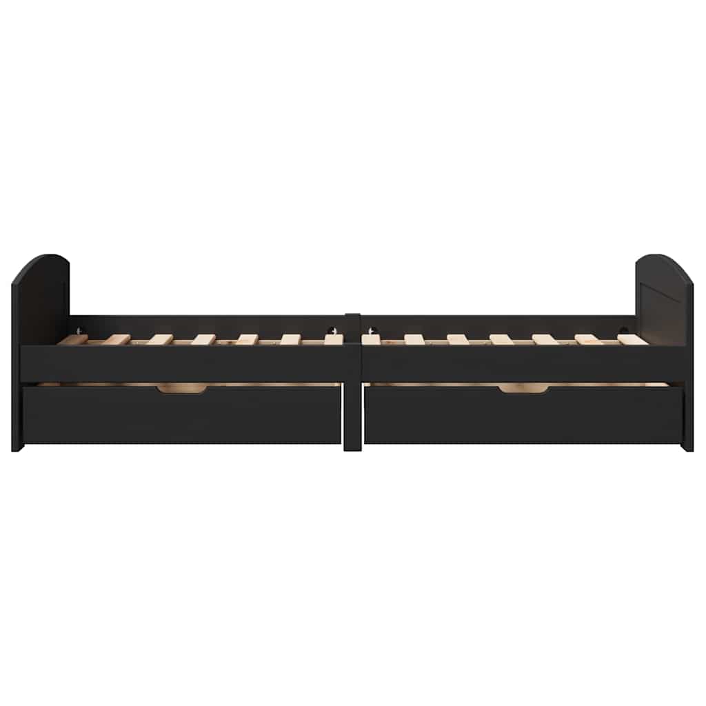daybed med to skuffer uden madras IRUN sort 90x200 cm