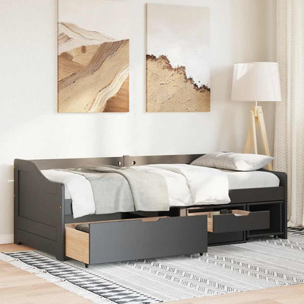 daybed med tre skuffer uden madras IRUN sort 90x200 cm