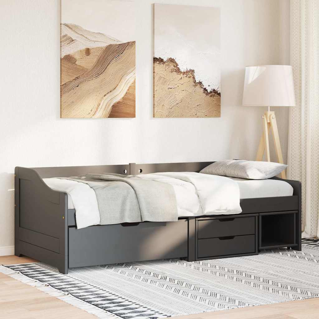 daybed med tre skuffer uden madras IRUN sort 90x200 cm