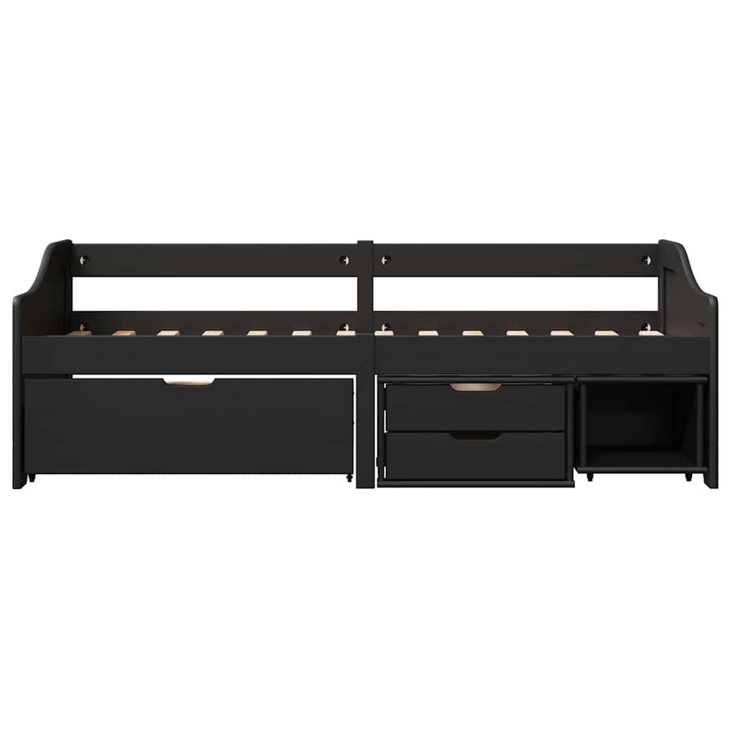 daybed med tre skuffer uden madras IRUN sort 90x200 cm