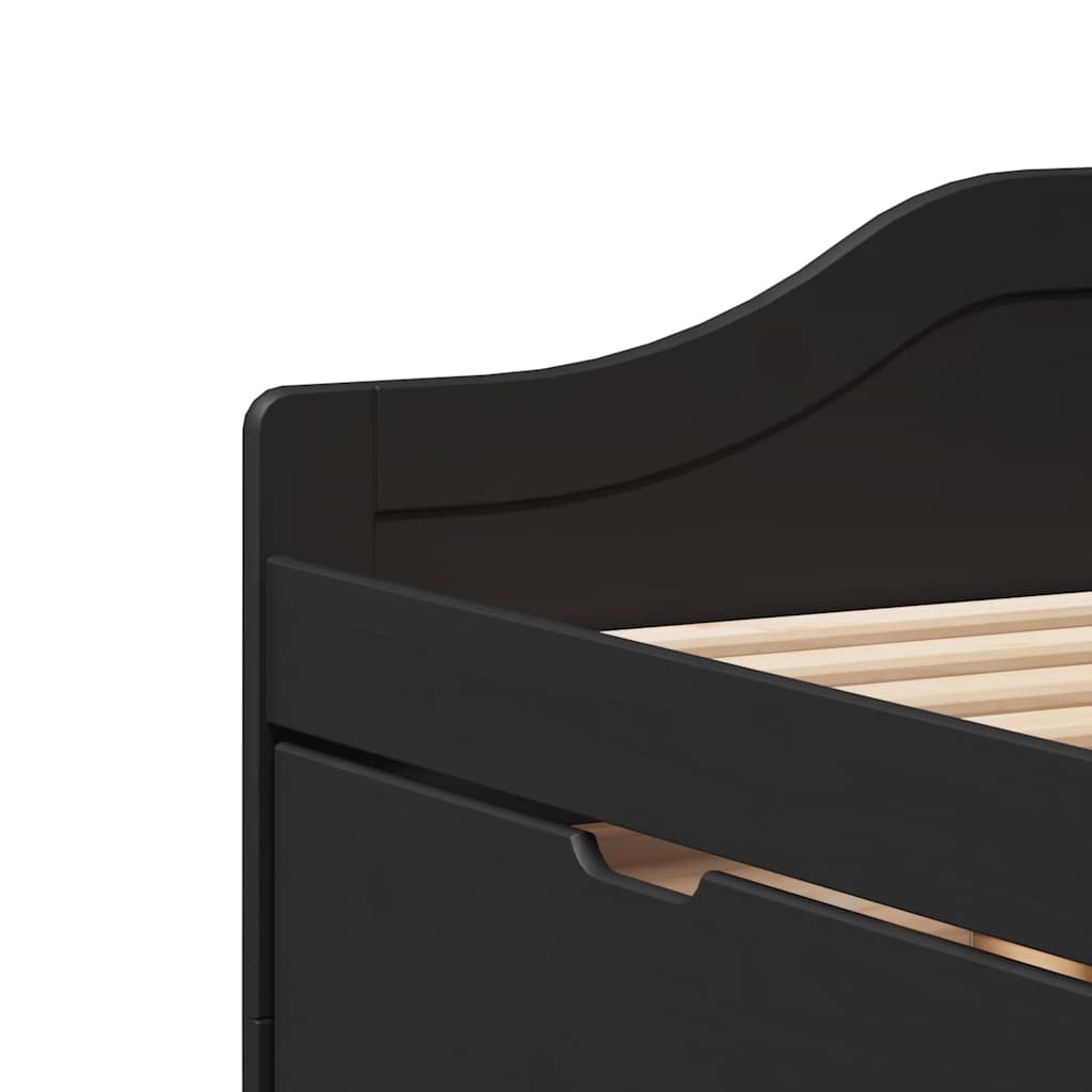 daybed med tre skuffer uden madras IRUN sort 90x200 cm