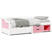daybed med tre skuffer uden madras IRUN hvid&lyserød 90x200 cm