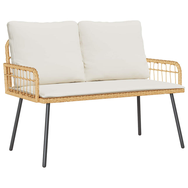 Havebænk med pude Natur 114 x 64 x 90cm Stål