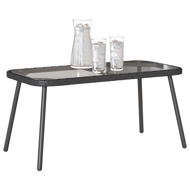 Sofabord Sort 90 x 45 x 43 cm polyrattan