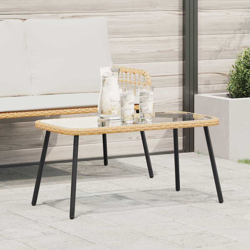 Sofabord Brun og sort 90 x 45 x 43 cm Polyrattan og glas