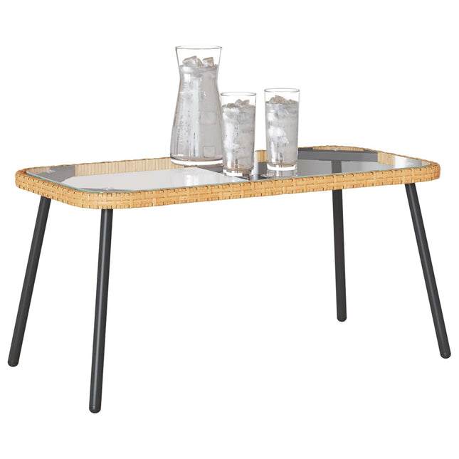 Sofabord Brun og sort 90 x 45 x 43 cm polyrattan