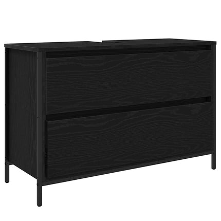 Badeværelsesmøbel sæt 3 stk. Sort eg 90 x 34,5 x 60 cm