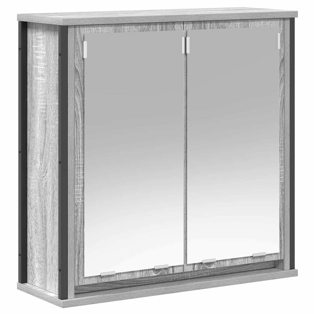 Badeværelsesmøbel sæt med hylde 5 pcs Grå 76,5 x 35 x 95 cm