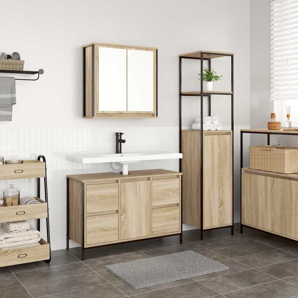 Badevrelsesmbel st 2 stk. Sonoma Eg og Sort 36 x 35 x 165 cm