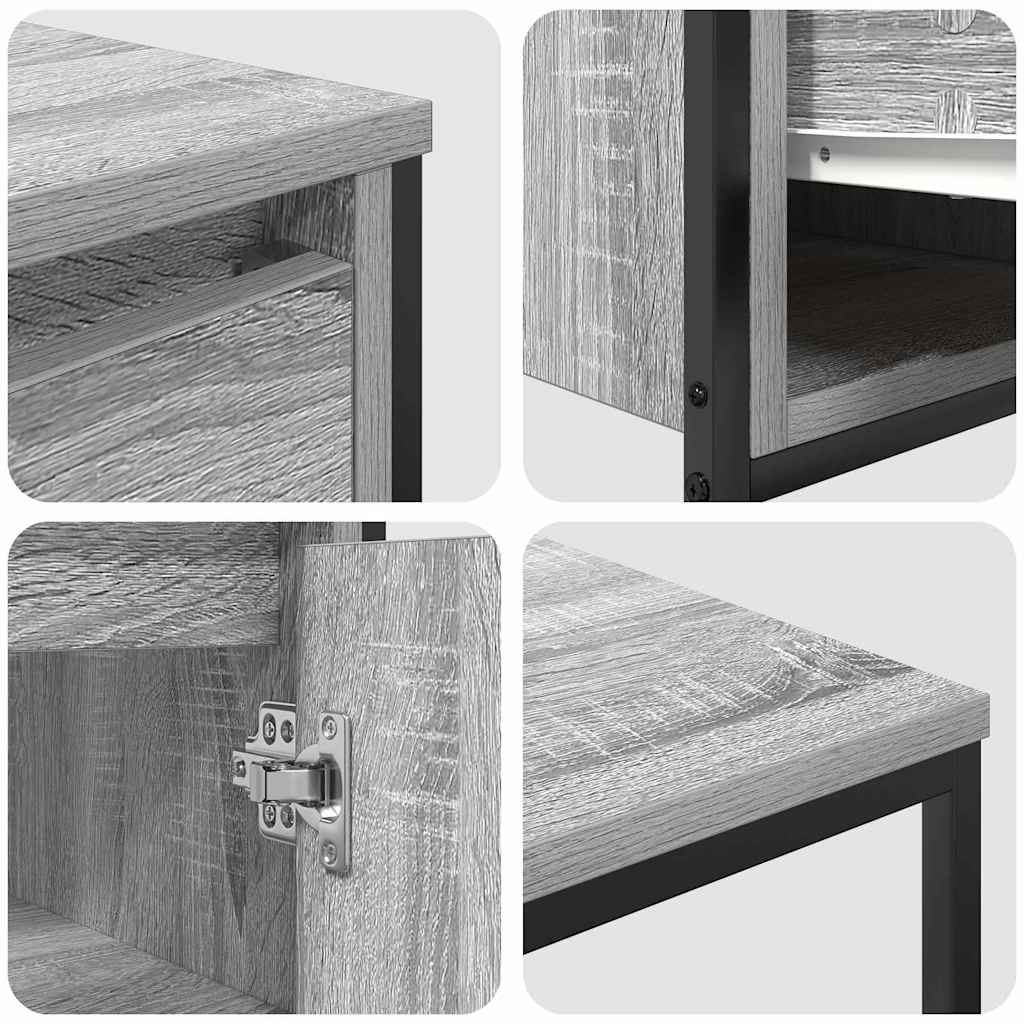 Badeværelsesmøbel sæt med skuffe 3 pcs Grå sonoma og Sort