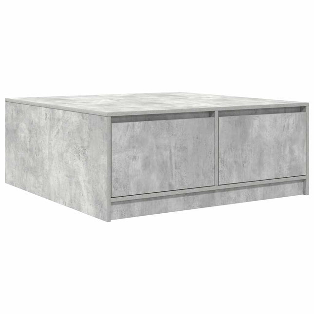 sofabord med skuffer 100x100x40 cm betongrå