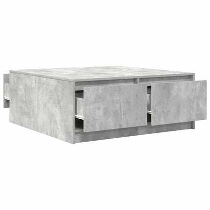 sofabord med skuffer 100x100x40 cm betongrå