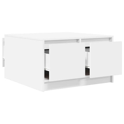 sofabord med skuffer 70,5x70x40 cm hvid