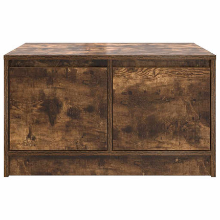 sofabord med skuffer 70,5x70x40 cm røget egetræsfarve