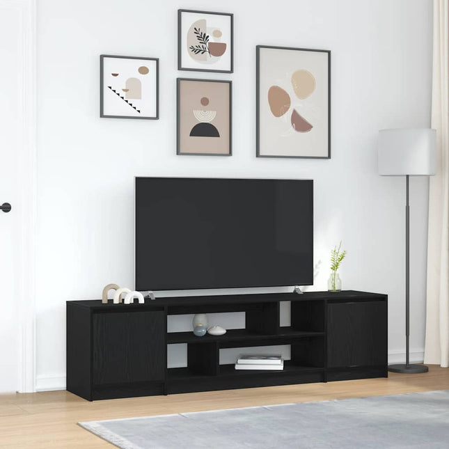 tv-bord 188,5x41x50 cm konstrueret træ sort egetræsfarve