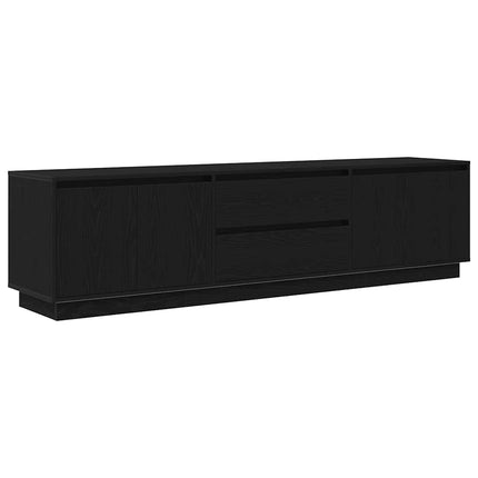 tv-skab med LED-lys 193,5x41x50 cm sort-eg
