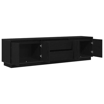 tv-skab med LED-lys 193,5x41x50 cm sort-eg