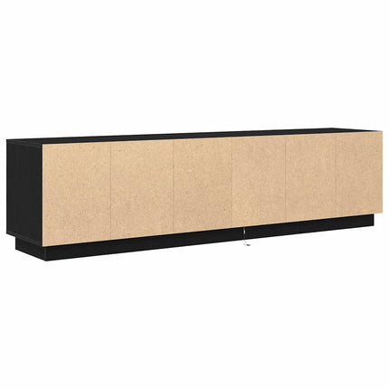 tv-skab med LED-lys 193,5x41x50 cm sort-eg