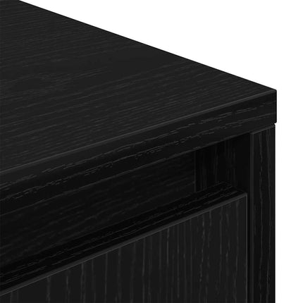 tv-skab med LED-lys 193,5x41x50 cm sort-eg